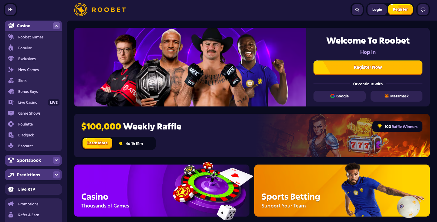 Roobet Referral Code Home